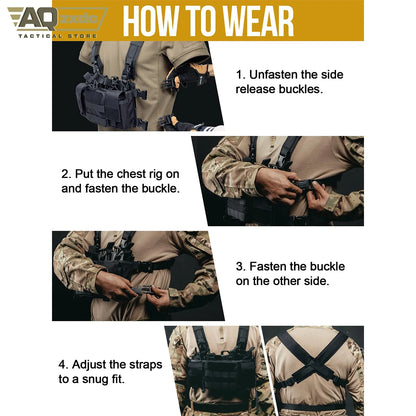 AQzxdc Tactical Chest Rig, MOLLE Chest Rigs Tactical Chest Rig Dangler Pouch Utility Admin Pouch IFAK Medical Organize