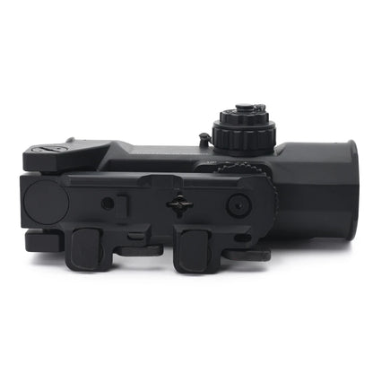 OS4x Tactical Rifle Scope 4x 32mm Illuminated 5.56 Ballistic Chevron Reticle Matte With CQB Red Dot Sight Black Combo