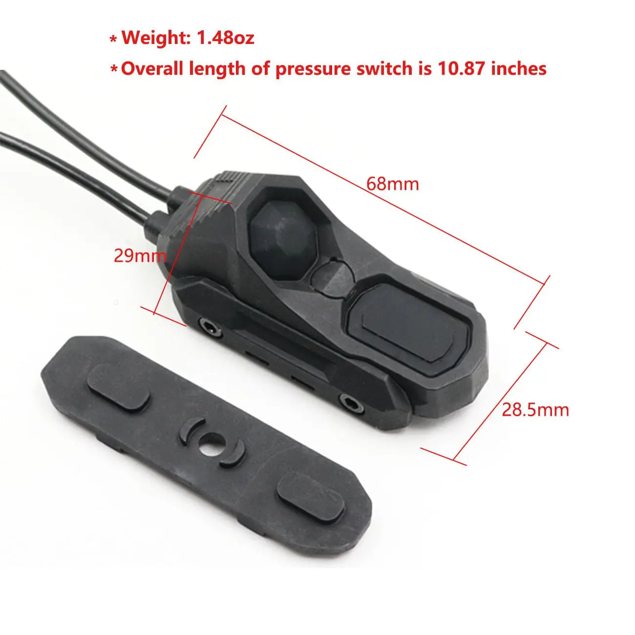 Tactical Dual Remote Pressure Switch Compatible with 2.5mm Plug PEQ-15 & DBAL & SF M300/340/M600/640DF Weapon Lights and Lasers