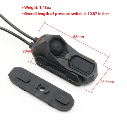 Tactical Dual Remote Pressure Switch Compatible with 2.5mm Plug PEQ-15 & DBAL & SF M300/340/M600/640DF Weapon Lights and Lasers
