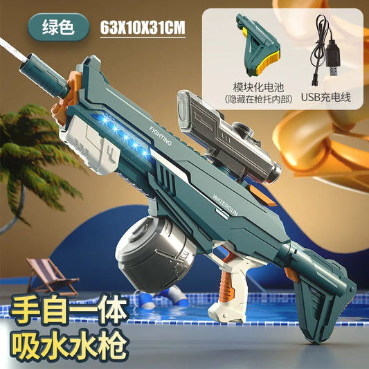 Children's hand-in-one ultra-long-range large-capacity boy's electric fire gun with one click to absorb water