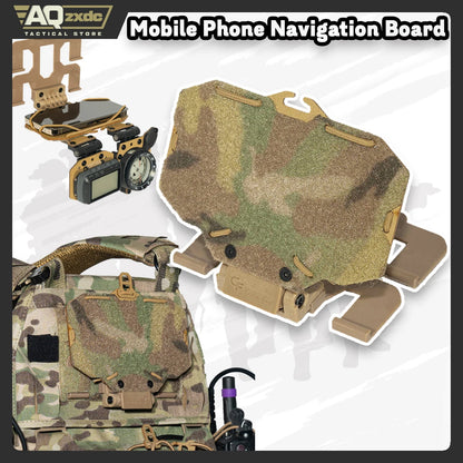 AQzxdc V2-Universal Tactical Terminal Holder, Navigation Panel, Mobile Phone Navigation Board, Tactical Mobile Phone Holder