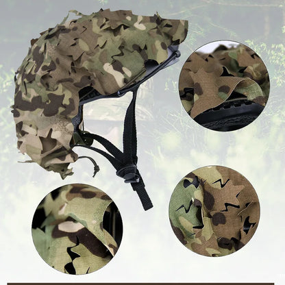 Tactical 3D Camo Leaf Shape Airsoft Helmet Cover Mesh Helmet Cloth Paintball Paratrooper Hunting Airsoft Helmet Accessories