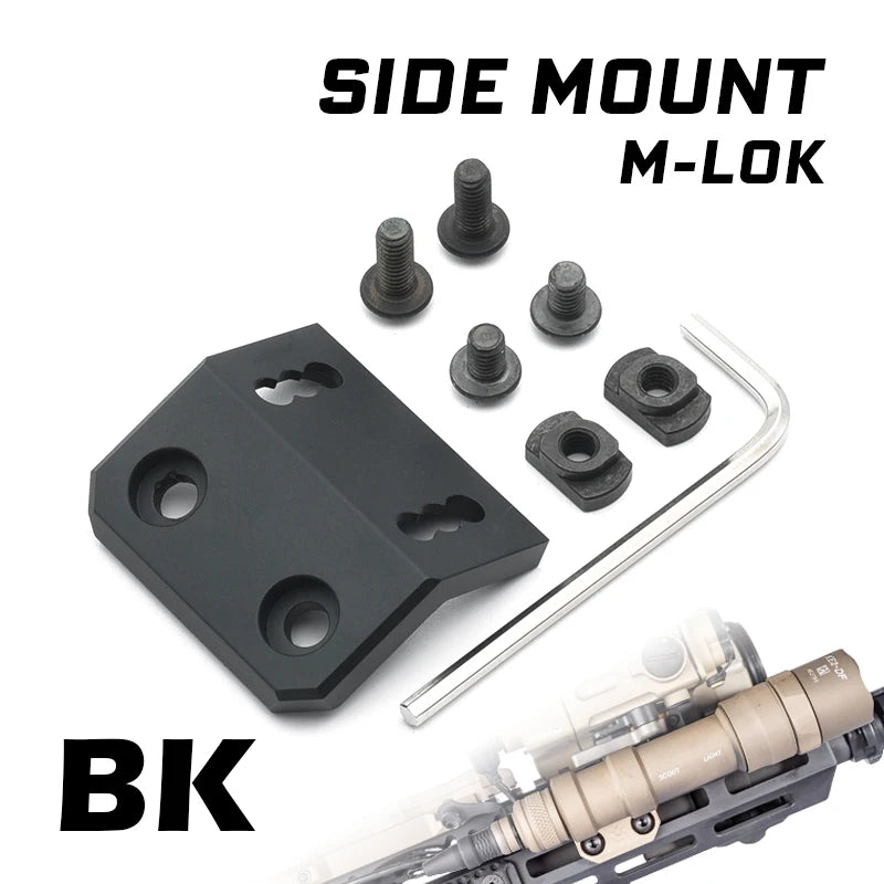 Airsoft Flashlight Mount Base Scout Light Side Rail for SF M300 M600 M600C Weapon Light fit Mlok Keymod 20mm Picatinny