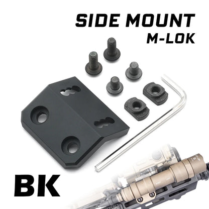 Airsoft Flashlight Mount Base Scout Light Side Rail for SF M300 M600 M600C Weapon Light fit Mlok Keymod 20mm Picatinny