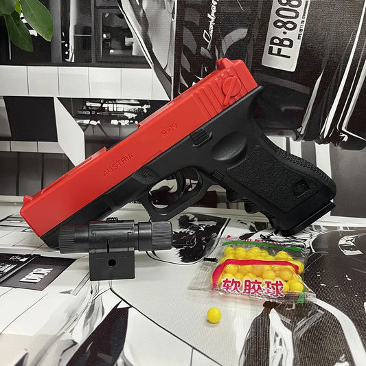 Soft Bullet Airsoft Pistol Manual G17 Toy Gun Lower Magazine With Laser Outdoor Sports CS Game Weapon for Children Adults Gift