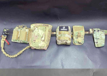 Full Set Of Outdoor Airsoft Belt Set, With Double Magazine Pouch, Phc Recovery Bag, Multi-Function Bag, G17 Quick-Draw Holster