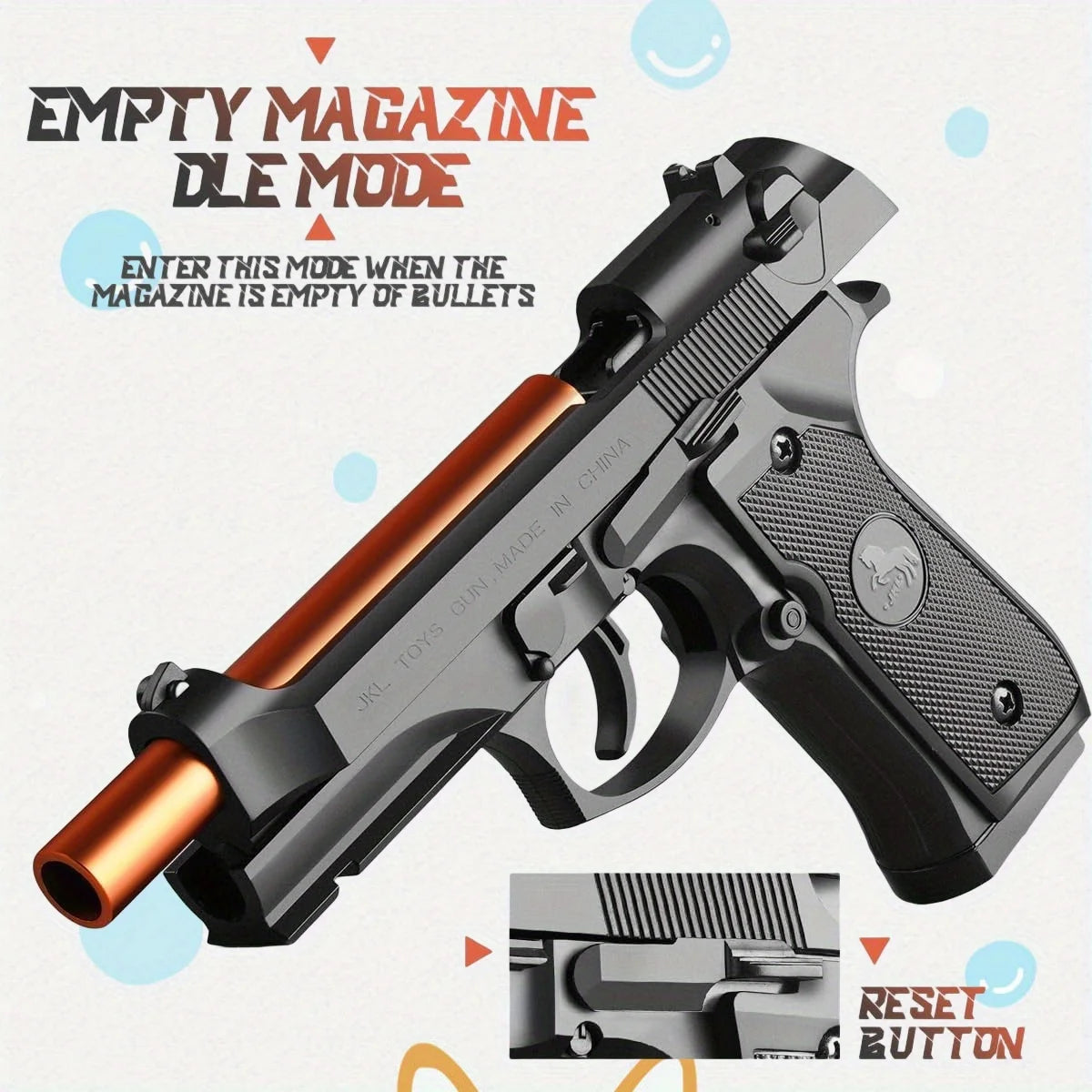 M9A3 Continuous Firing Throwing Shell Toy Gun Soft Bullet Airsoft Outdoor Sports CS Game Weapon Pistol for Children Gift