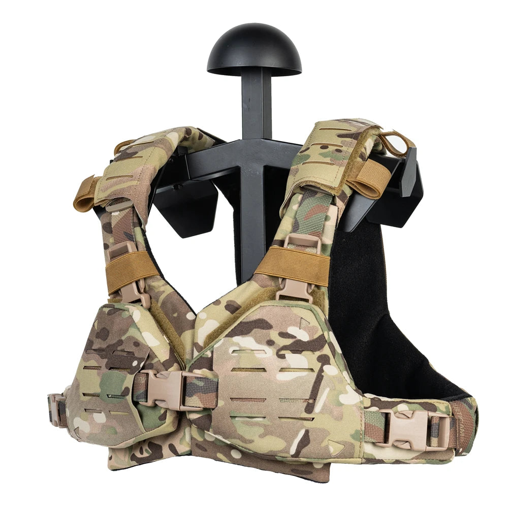 Bikini Chest Rig, Tactical Molle Vest, Quick Release Breastplate, Adjustable Molle Airsoft Plate Carrier, for Wargame Cosplay