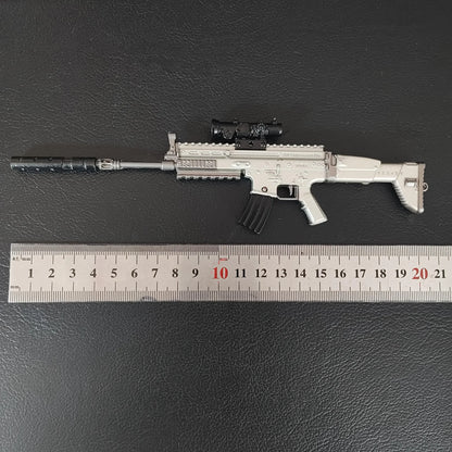 20cm M416 Rifle Model SCAR Alloy Toy Gun Toy Home Decoration Crafts CS Adult Tactics Desktop Ornament Collection Gift for Boys