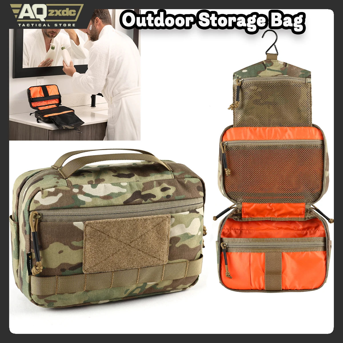 AQzxdc PTG Hanging Toiletry Bag Makeup Cosmetic Bag for Woman and Man Large Capacity Waterproof Portable Travel Toiletry Bag