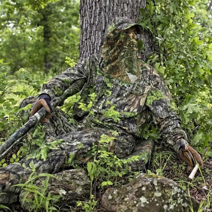 Ghillie Camouflage 3D Leafy Full Face Mask Camo Hunting Gloves, Camo Hunter Hunting Accessories for Hunting Tactical Camouflage