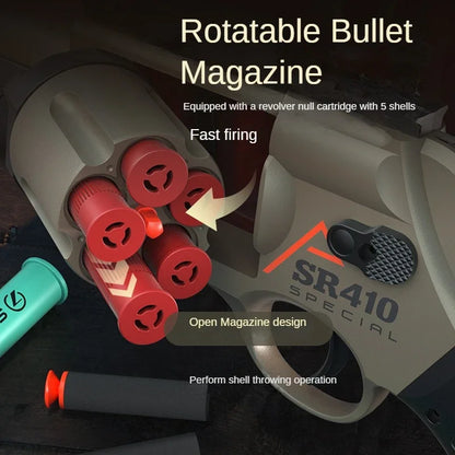 2024 Shell Throwing Airsoft Rifle Toy Gun Foam Blaster Enhanced Revolver Outdoor CS Soft Bullet Toy Kids Birthday Gift  for Boy