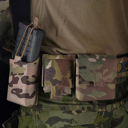 Tactical Belt Set with GP Pouch & 5.56/9mm Pouch, Multicam Adjustable Hunting Belt Set for Airsoft Paintbal