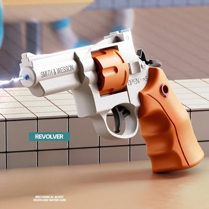 Mechanical Continuous Firing Water Gun Manual Small ZP5 Revolver Pistol Summer Outdoor Beach Poor Toy Mini Water Gun for Kids