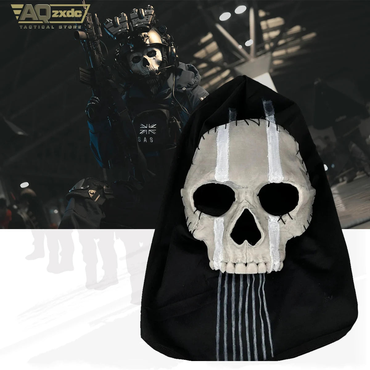 AQzxdc Cod 16 Simon Riley Ghost mask V2 Operador MW2 Airsoft COD 19 Cosplay War Zone Tactical Full Mask for Cospaly Airsoft Game