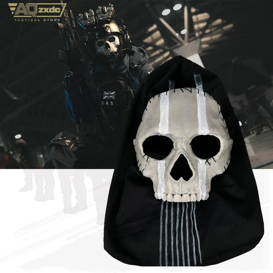 AQzxdc Cod 16 Simon Riley Ghost mask V2 Operador MW2 Airsoft COD 19 Cosplay War Zone Tactical Full Mask for Cospaly Airsoft Game