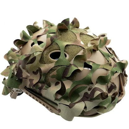Multicam FAST Helmet Cover, Lightweight Laser Cutting Helmet Scrim Camouflage Net Cover, for Airsoft Paintball Hunting