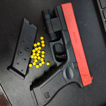 Soft Bullet G17 Toy Pistol Manual Lower Magazine Gun With Laser Airsoft Pistol Outdoor Sports CS Weapon for Children Gift
