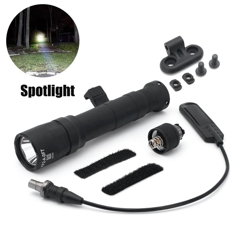 SOTAC M640DFT/M340DFT Tactical Flashlight Scout Light Turbo Spotlight Floodlight Version Fit 20mm Rail Airsoft Rifle Accessories