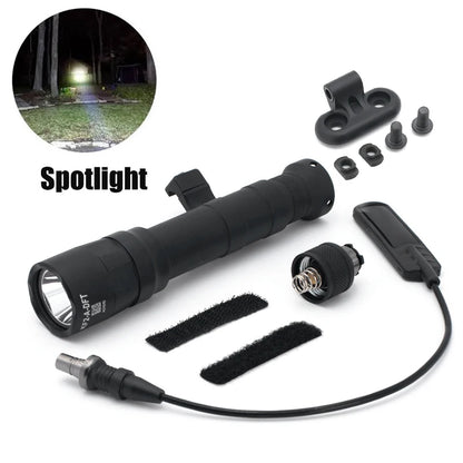 SOTAC M640DFT/M340DFT Tactical Flashlight Scout Light Turbo Spotlight Floodlight Version Fit 20mm Rail Airsoft Rifle Accessories