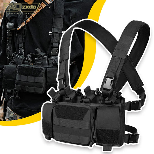 AQzxdc Tactical Chest Rig, MOLLE Chest Rigs Tactical Chest Rig Dangler Pouch Utility Admin Pouch IFAK Medical Organize