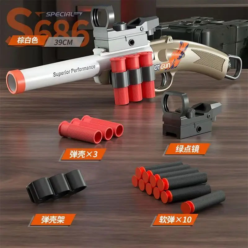 S686 Rifle Throwing Shell Toy Gun Soft Bullet Airsoft Launcher Outdoor Sports CS Game Pistola Shot Gun Weapon for Boys Gift