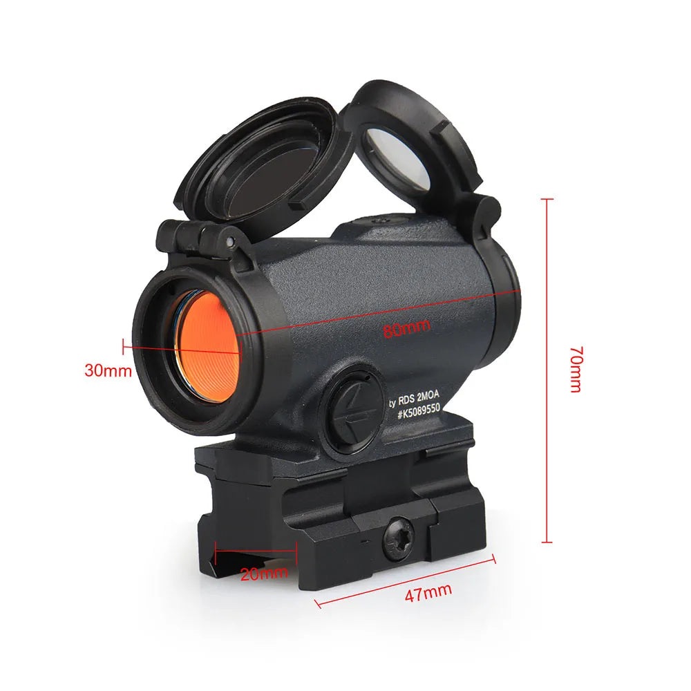 PPT Tactical 2MOA Red Dot Reflex Sight 1x20 Red Dot Sight with 1 inch Riser Mount Airsoft Hunting gs2-0136