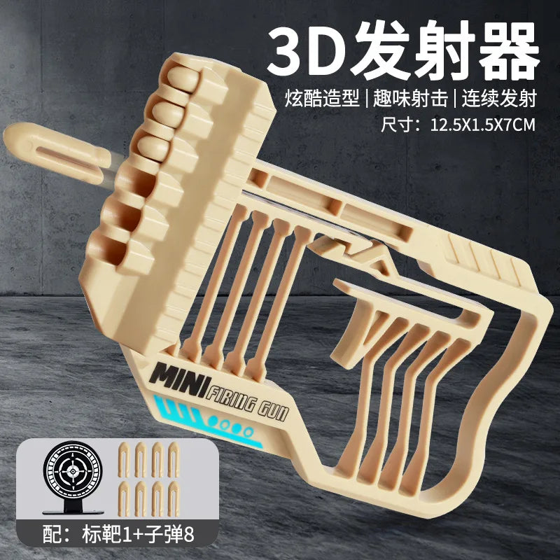 AQzxdc Mini Launcher Toy with Soft Bullets and Target Continuous Soft Bullet Shooter Suitable for Outdoor Shooting Holiday Gift