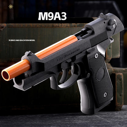 Throwing Shell Toy Gun Continuous Firing Soft Bullet Airsoft Launcher Outdoor Sports CS Game Weapon Pistol for Children Gift