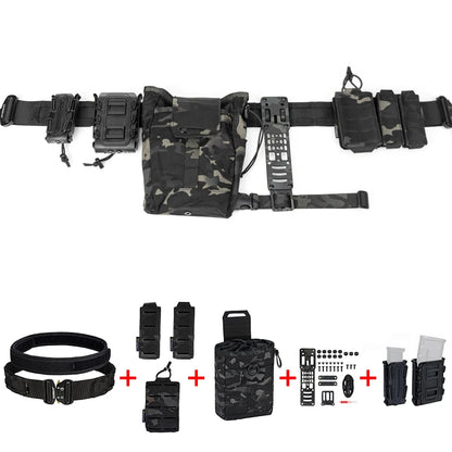 AQzxdc Tactical Military Waist Belt Set with Utility Pouch & Medical Pouch & Flash bang Pouch & 9mm 55 Mag Pouch Set for Airsoft