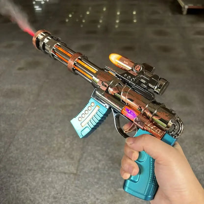 Spraying Gun Electric Gatling Gun Light Up Pistol Toy Unique Toys with LEDs Light Fighting Sound Pistol for Kids Gift