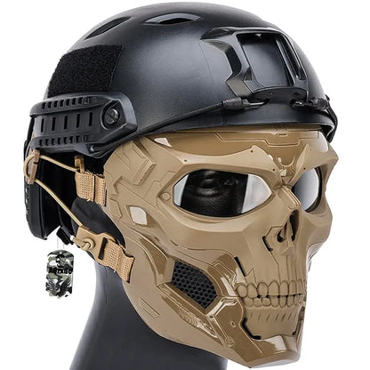 Tactical Helmet Sets with Skull Mask, Outdoor Paintball Protective Gear, Advanced EPP Pad, for Airsoft Hunting, Shooting CS