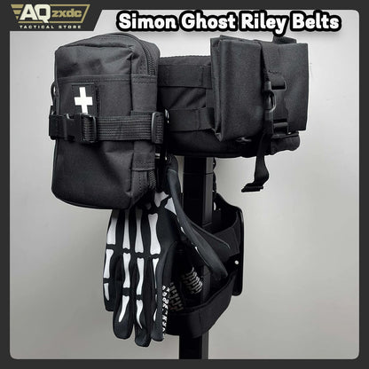 AQzxdc Simon Ghost Riley Full Set Of Tactical Belts Ghost Call Of Duty Cos Night Raid Ghost Waist Belt Props Wargame Equipment