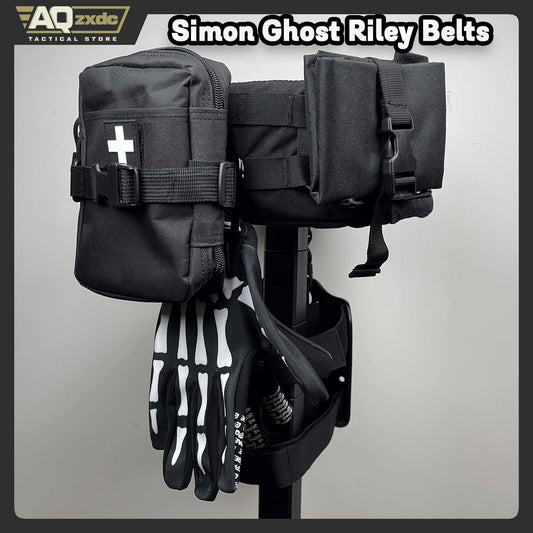 AQzxdc Simon Ghost Riley Full Set Of Tactical Belts Ghost Call Of Duty Cos Night Raid Ghost Waist Belt Props Wargame Equipment