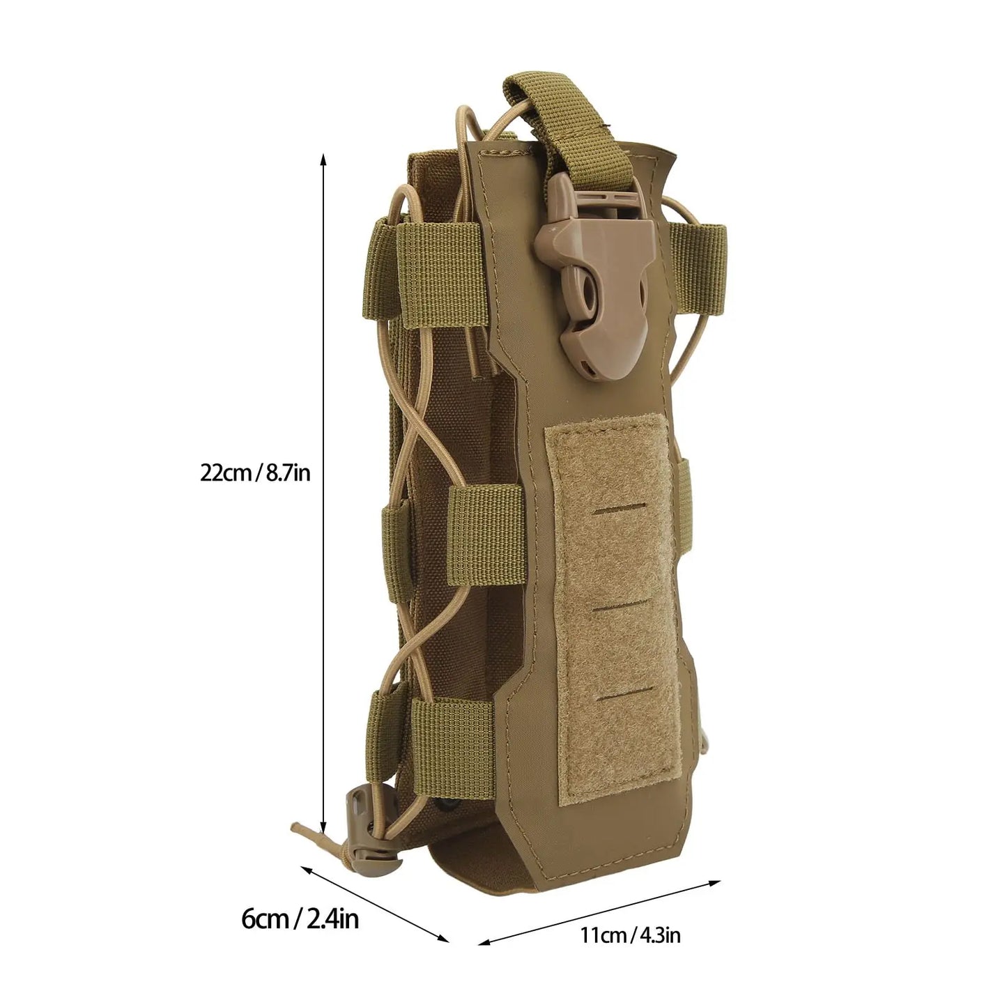 AQzxdc Molle Water Bottle Pouch，Military Molle Water Bottle Holder，Drawstring Open Top & Mesh Bottom Travel Water Kettle