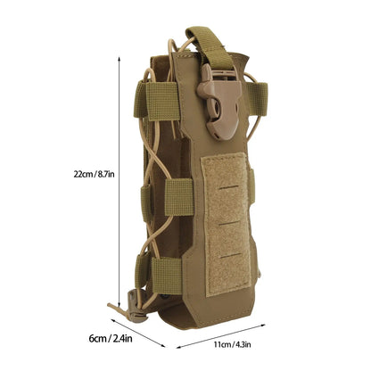 AQzxdc Molle Water Bottle Pouch，Military Molle Water Bottle Holder，Drawstring Open Top & Mesh Bottom Travel Water Kettle