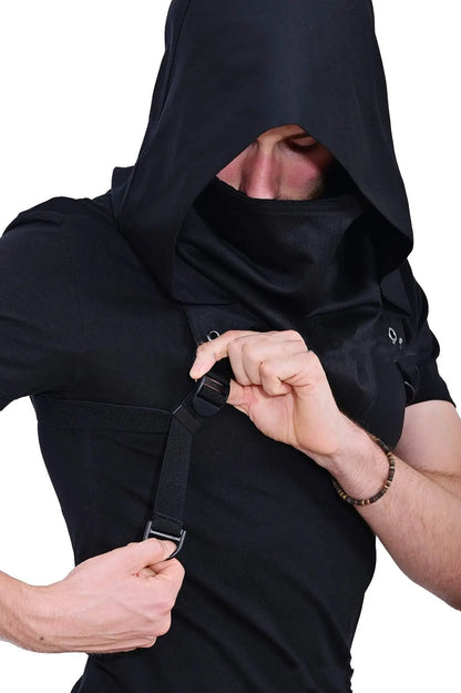 AQzxdc Ghost Hooded Mask Kit - Operador MW2 Airsoft COD 19 -Assassin Shooter Hoodd Hood for Cosplay War Zone Tactical Full Mask