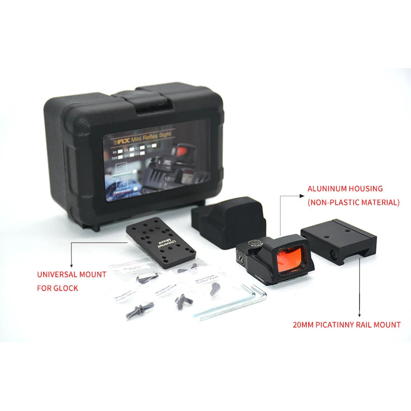 New E-FLX Min Red Dot Relfex Sight 3 MOA Holographic Sight Optics with Full Original Markings for Hunting Milspec Tactical