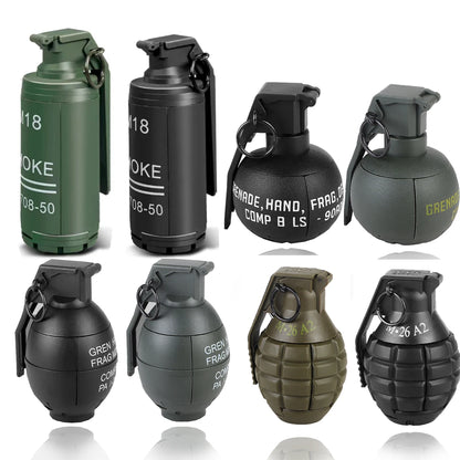 2 Pcs Tactical Grenade Model Toy, M67 Burst Grenade, Military Smoke Grenade Model, for Airsoft Paintball Hunting CS War Game