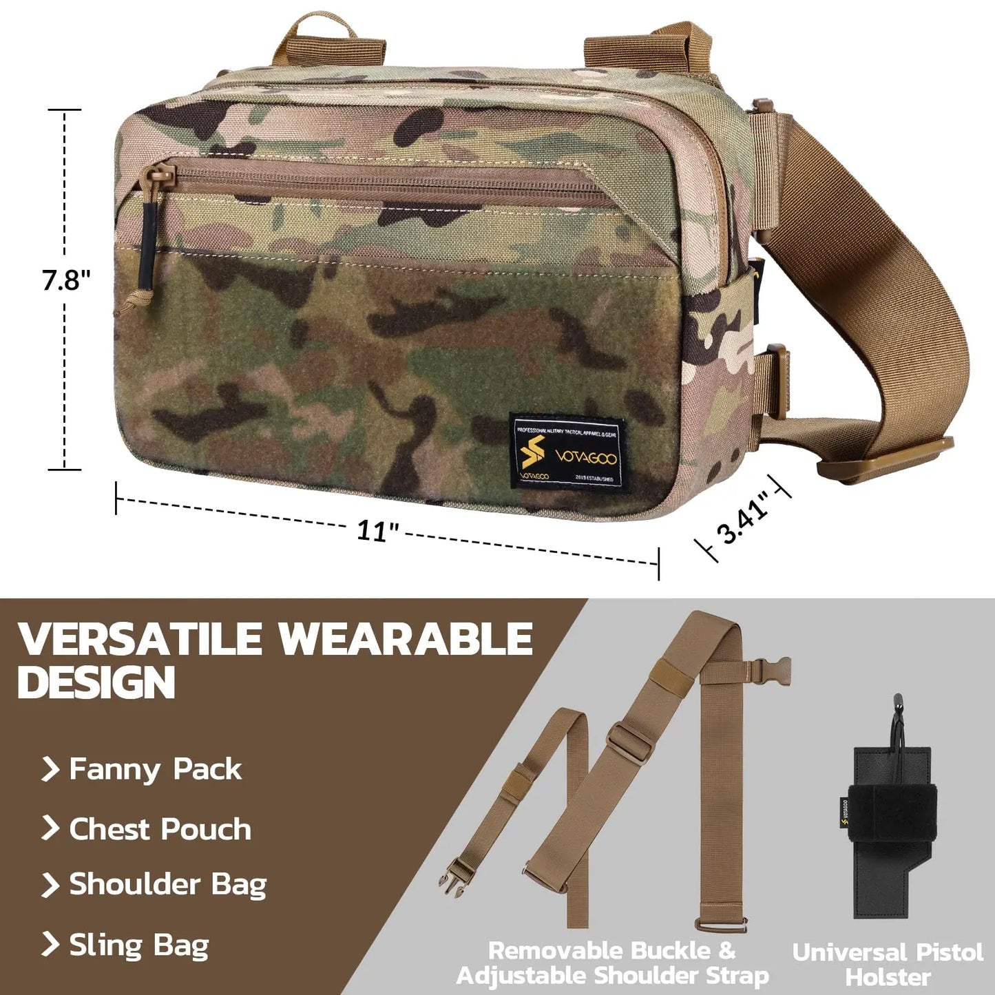 AQzxdc OEM Adjustable Durable Nylon Tactical Fanny Pack Waist Bag Training Equipment Thigh Pack Pouch for Men