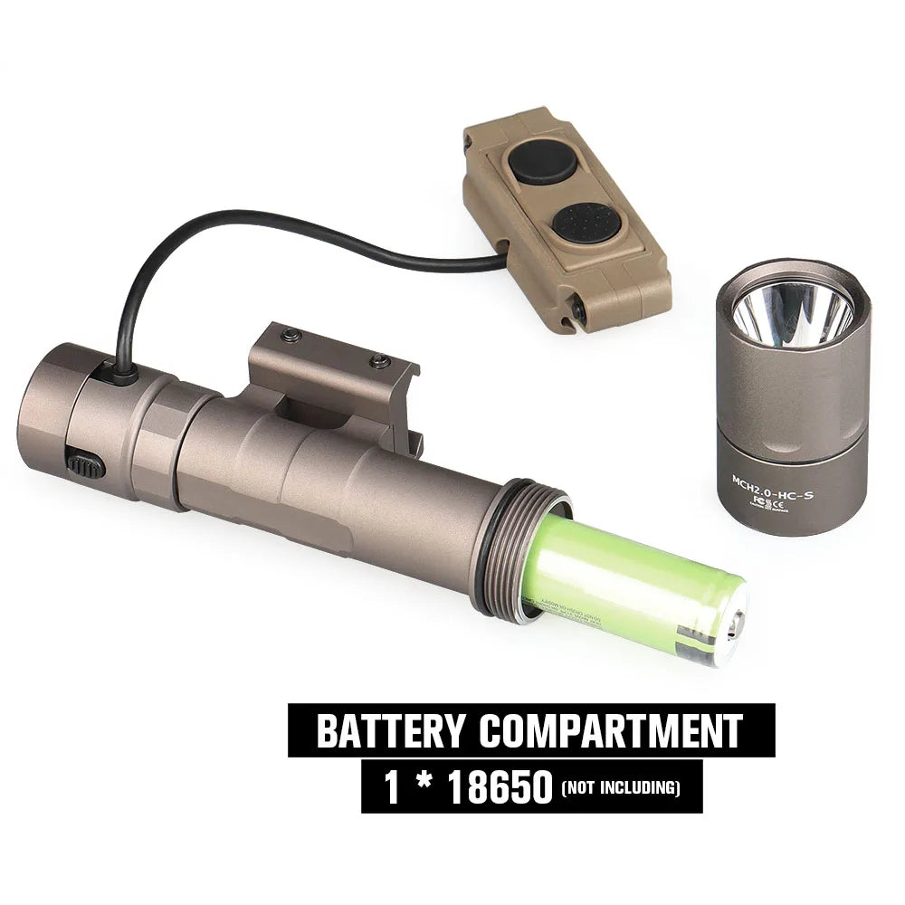Tactical 2.0 MCH Single Output Flashlight 1400 Lumens Mini Light Momentary Constant Functions with Remote Press Switch 15-0156