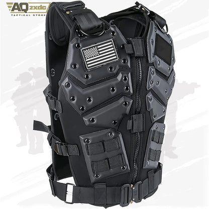 Tactical Airsoft Vest Body Armour Vest Molle Chest Protector Adjustable for Paintball CS Game for Men Airsoft Vest