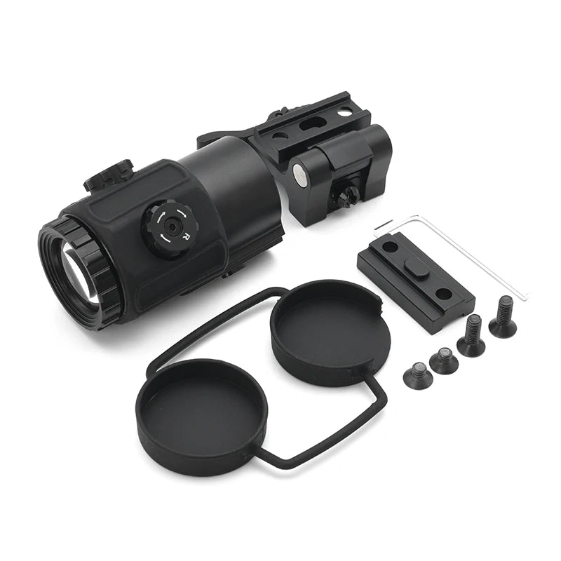 G43 Magnifier Sight 3X with Switch to Side Qick Detach QD Mount for Hunting and Airsoft Rifle Perfect Replica with Full Markings