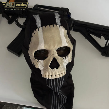 AQzxdc Airsoft Cod Ghost mask V2 - Operador MW2 Airsoft COD Cosplay Airsoft Tactical Skull Full Mask