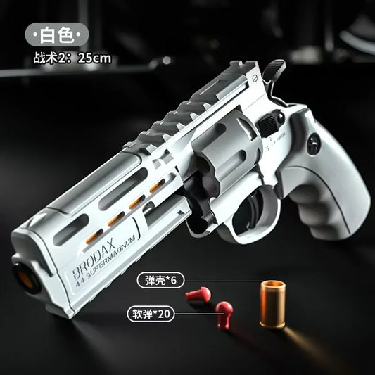 Continuous Firing Tactic Revolver Toy Gun Automatic Pistol Soft Dart Bullet CS Outdoor Weapon for Kids Adults