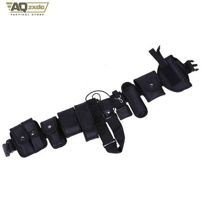 Children's Tactical Belt Set, Outdoor Modular Equipment System, Waist Belt with 9 Component Pockets for Police, Security Guard