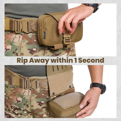 First Aid Pouch for Outdoor Emergency Survival, Rip Away Medical Molle Belt Pouch Handle Bag, Tactical Attachments Trauma Bag