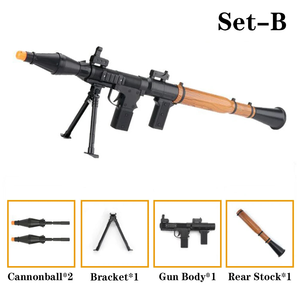 Tactical Grenade Model Plastic Bazooka RPG-7 Grenade Rocket Launcher Cosplay Props, Video Shooting Props, War Game Toys