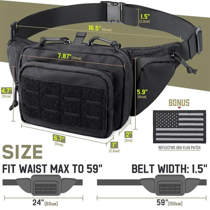 AQzxdc Concealed Fanny Pack Pistol Pouch, Tactical Fanny Pack Handgun Pouch with Universal Pistol Holster CCW EDC Waist Pack